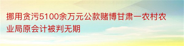 挪用贪污5100余万元公款赌博甘肃一农村农业局原会计被判无期