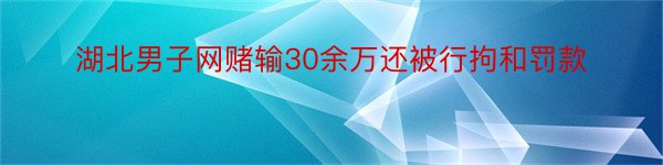 湖北男子网赌输30余万还被行拘和罚款