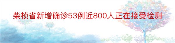 柴桢省新增确诊53例近800人正在接受检测