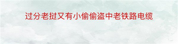 过分老挝又有小偷偷盗中老铁路电缆